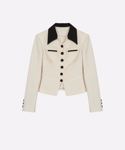 Elegant Two Tone Waisted Jacket