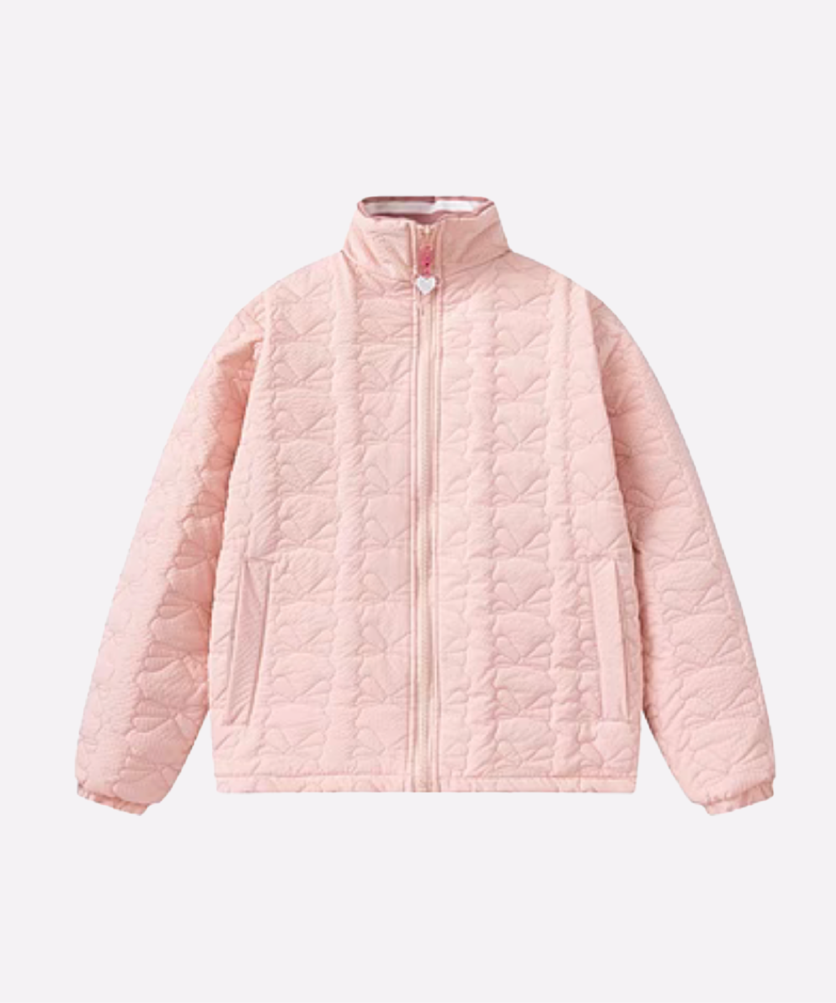 Quilted Bow Impression High-Collar Coat