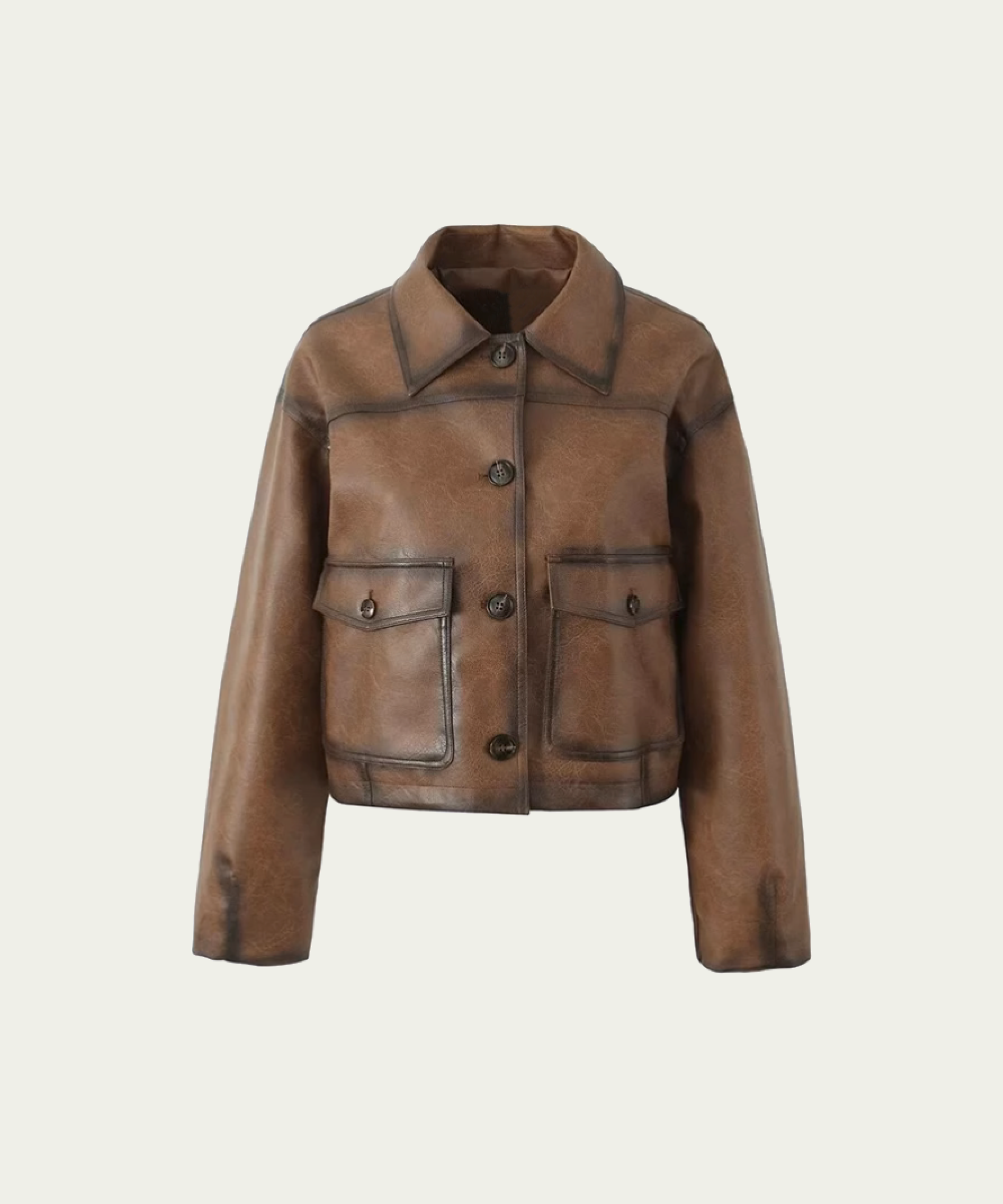 Retro Brown Leather Jacket