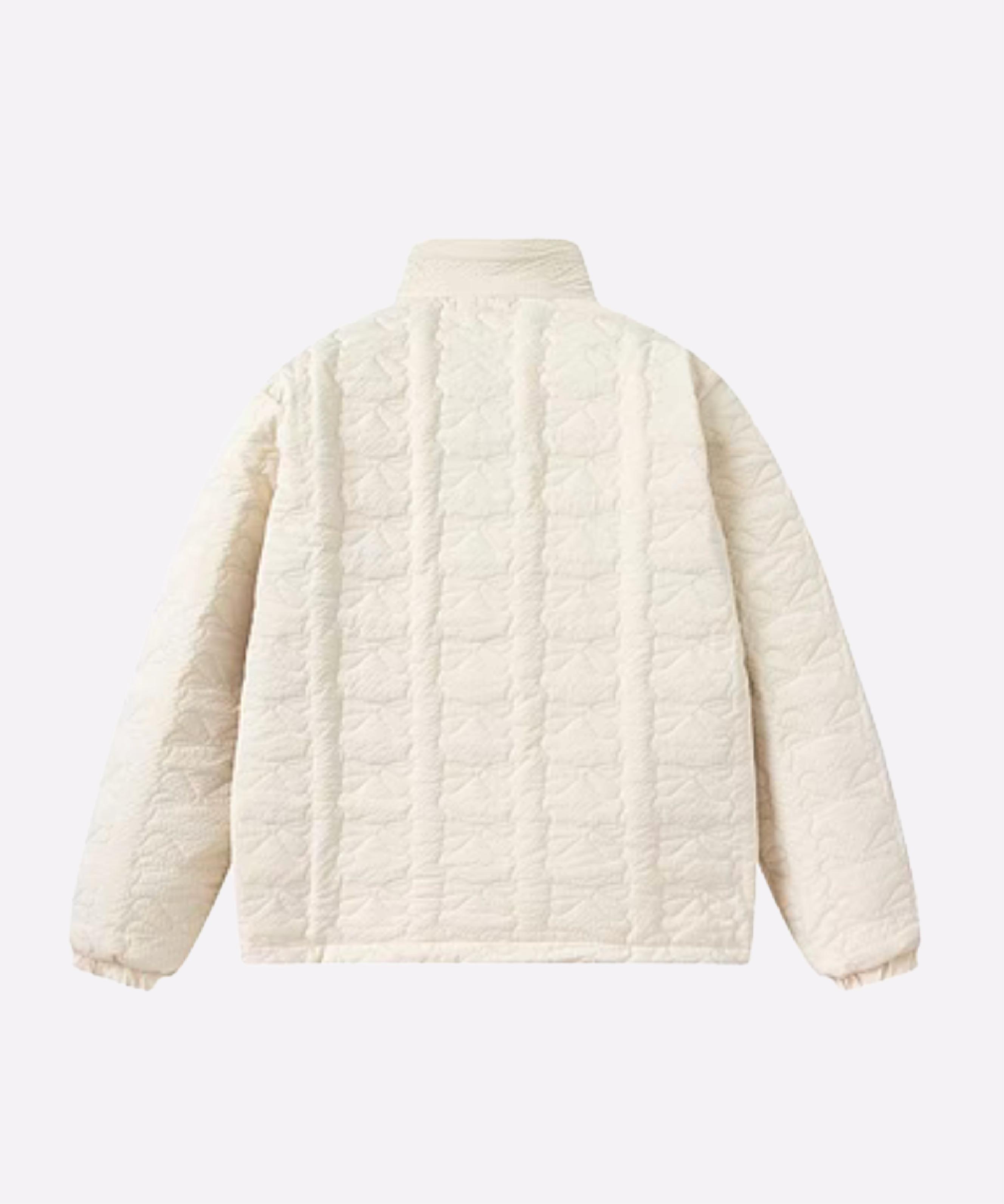 Quilted Bow Impression High-Collar Coat