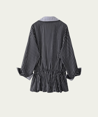 Flare Stripe Shirt Dress