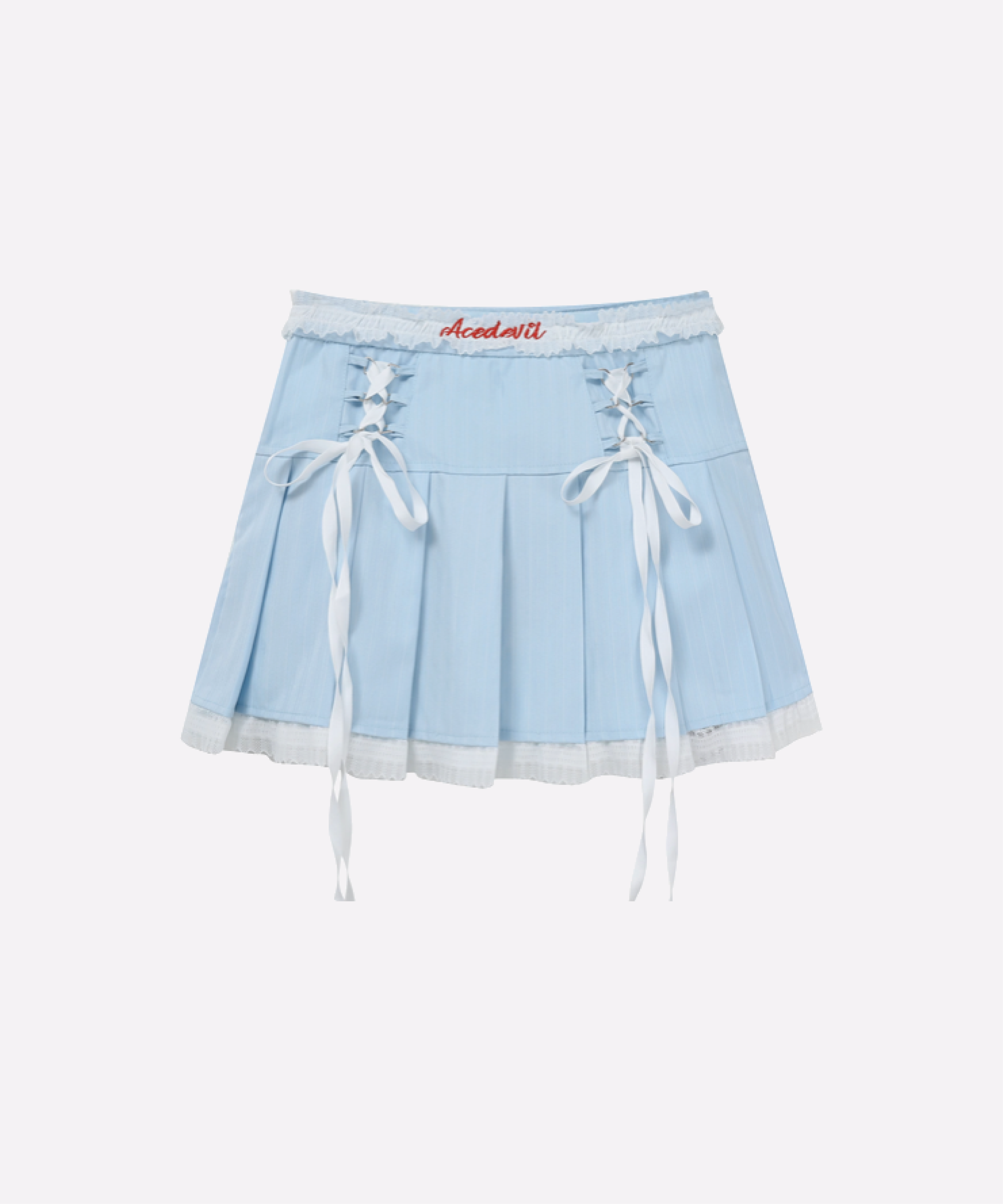 Sweet Lace Up Frill Skirt