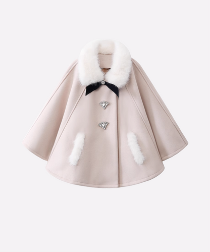 Princess Fur Collar Cape Coat