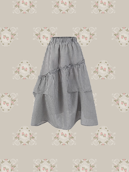 Asymmetry Plaid Frill Skirt/アシンメトリーチェックフリルスカート