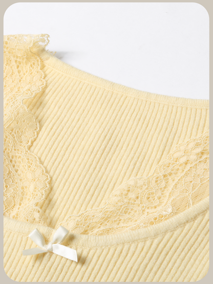 Sweet Lace Knit Top/スウィートレースニットトップス