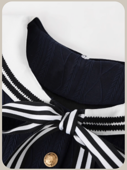 Sailor Ribbon Pleats Knit Set up/セーラーリボンプリーツニットセットアップ