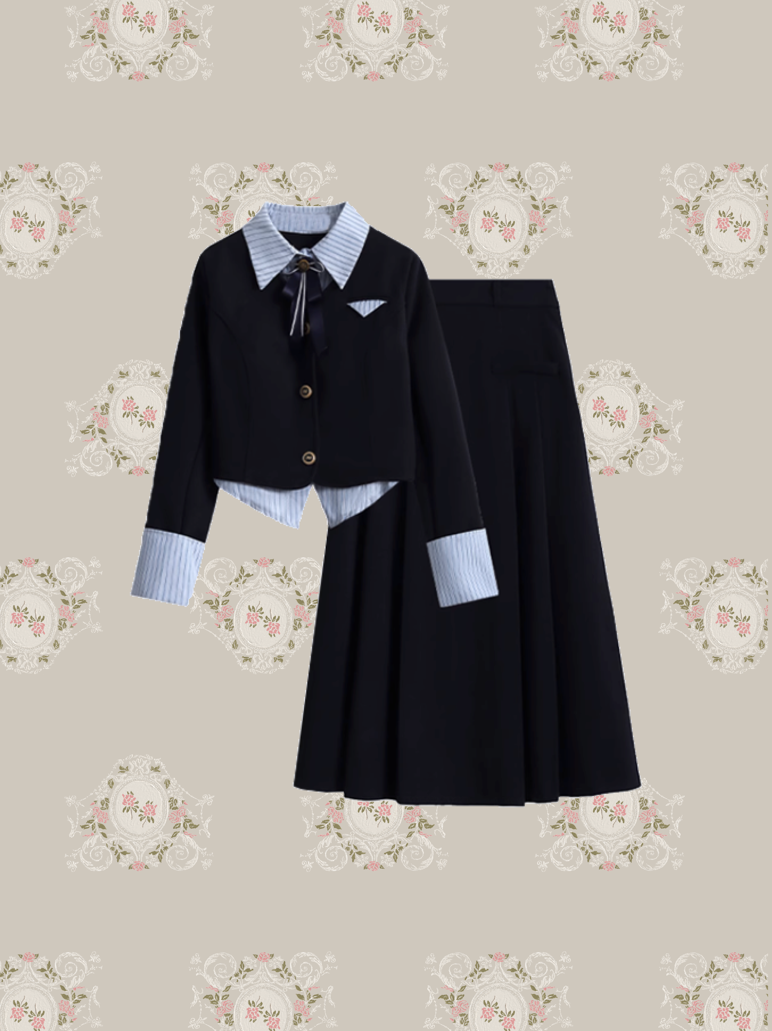 Preppy Pleats Elegant Set up/プレッピープリーツエレガントセットアップ