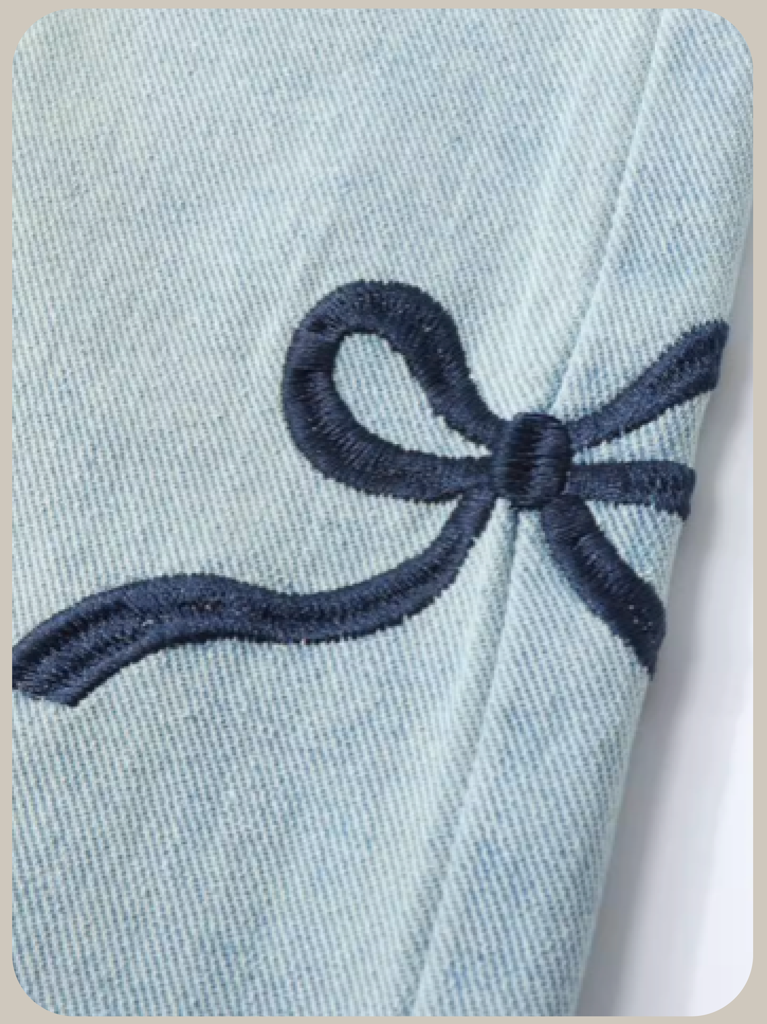 Embroidered Ribbon Wide Denim Pants/刺繍リボンワイドデニムパンツ