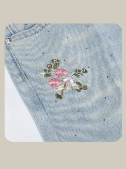 Floral Embroidery Denim Pants/花柄刺繍デニムパンツ