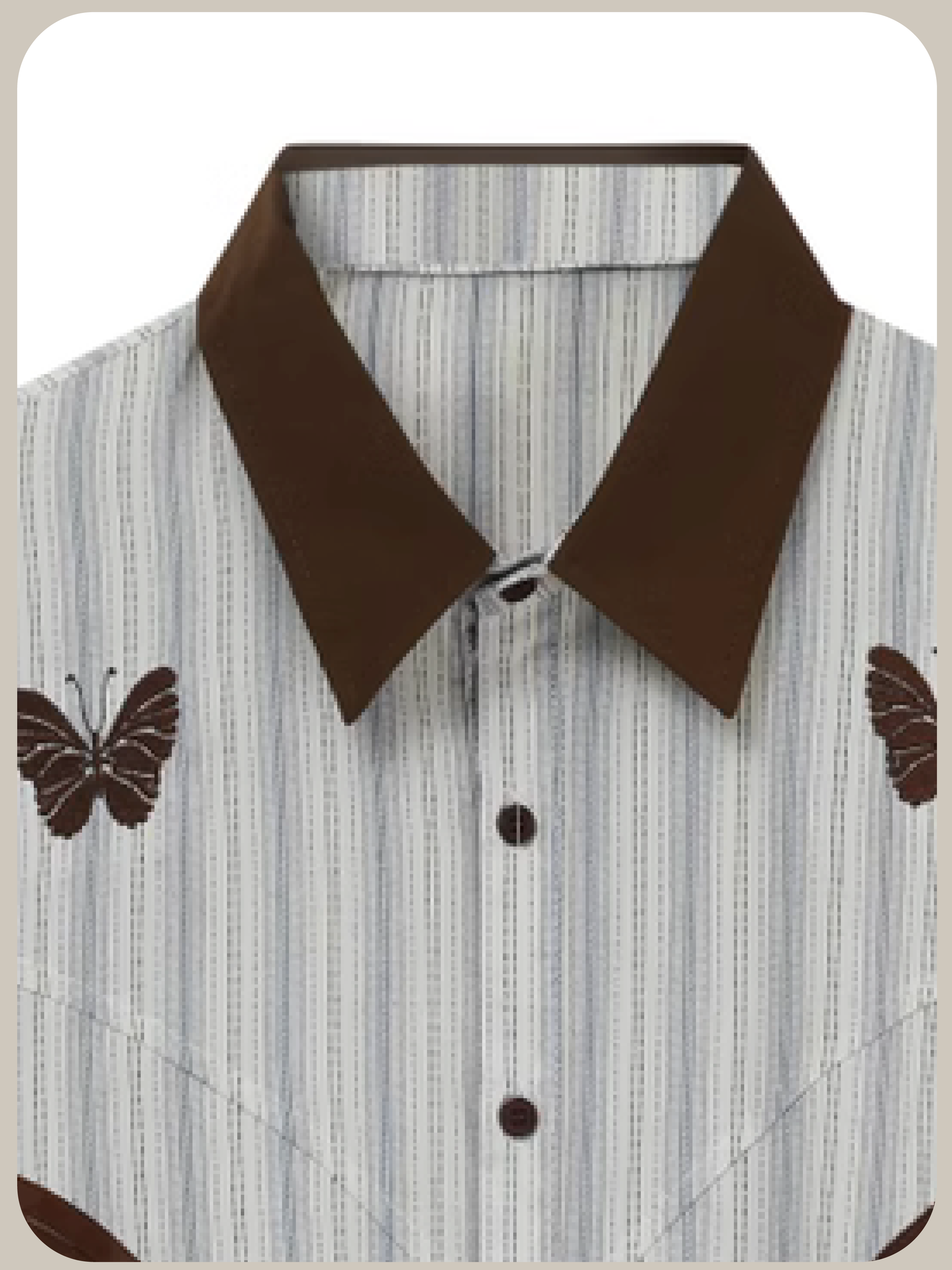 Butterfly Motif Stripe Shirt/バタフライモチーフストライプシャツ