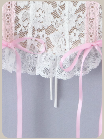 Lace Up Pink Cami/レースアップピンクキャミ