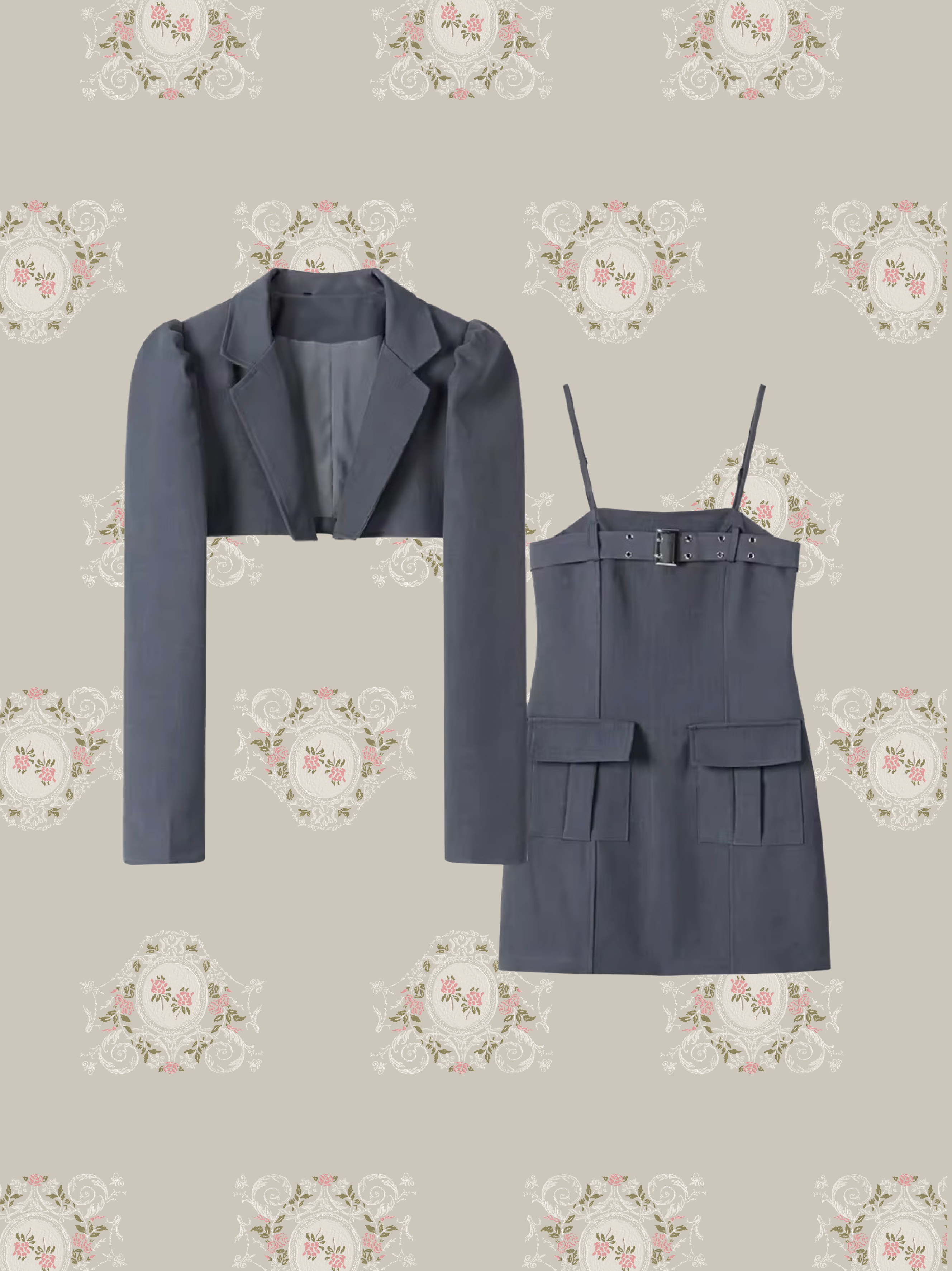 Short jacket with Dress Set