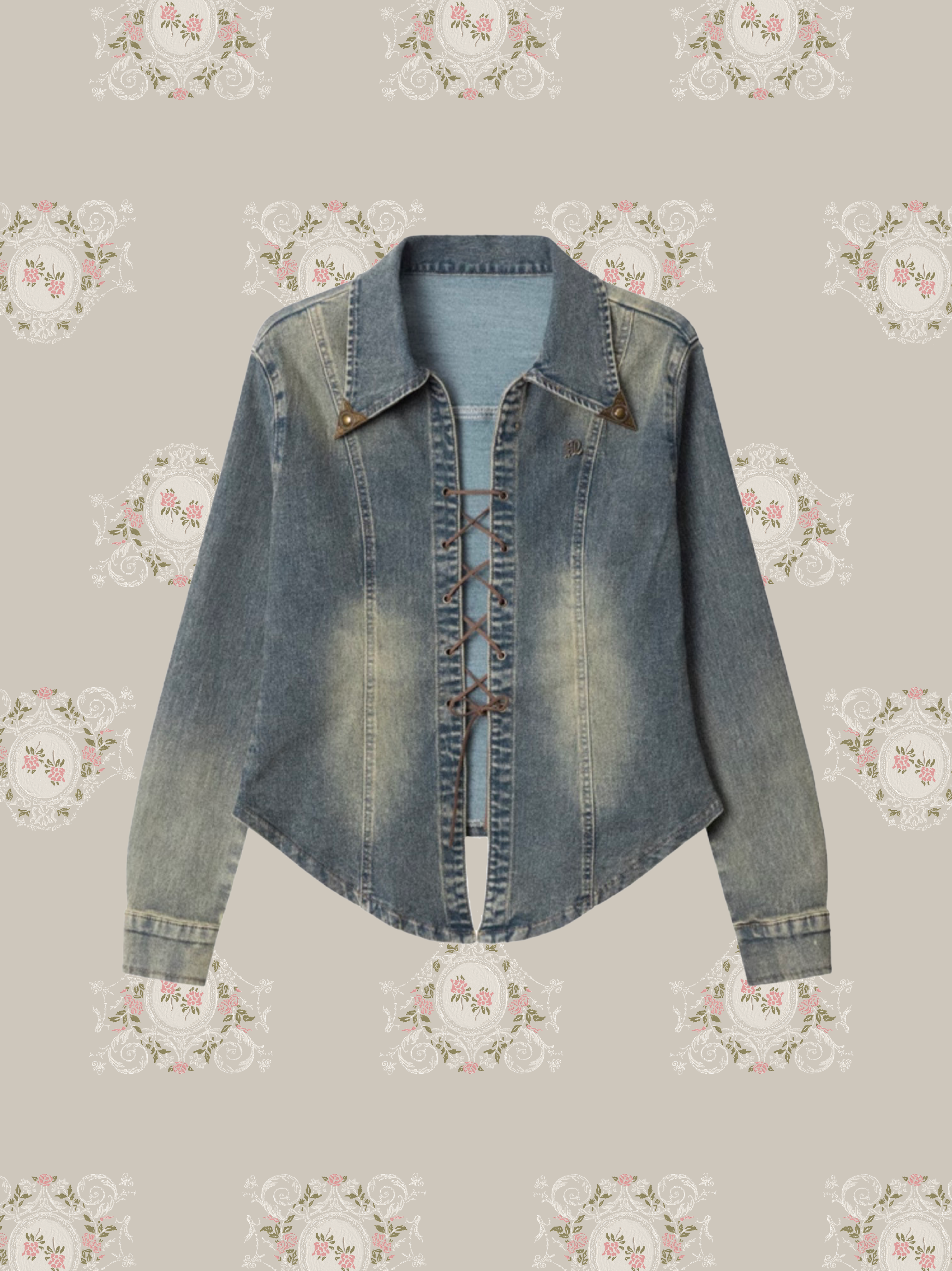 Lace Up Denim Shirt/レースアップデニムシャツ