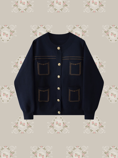 Gold Button Piping Cardigan/ゴールドボタンパイピングカーディガン