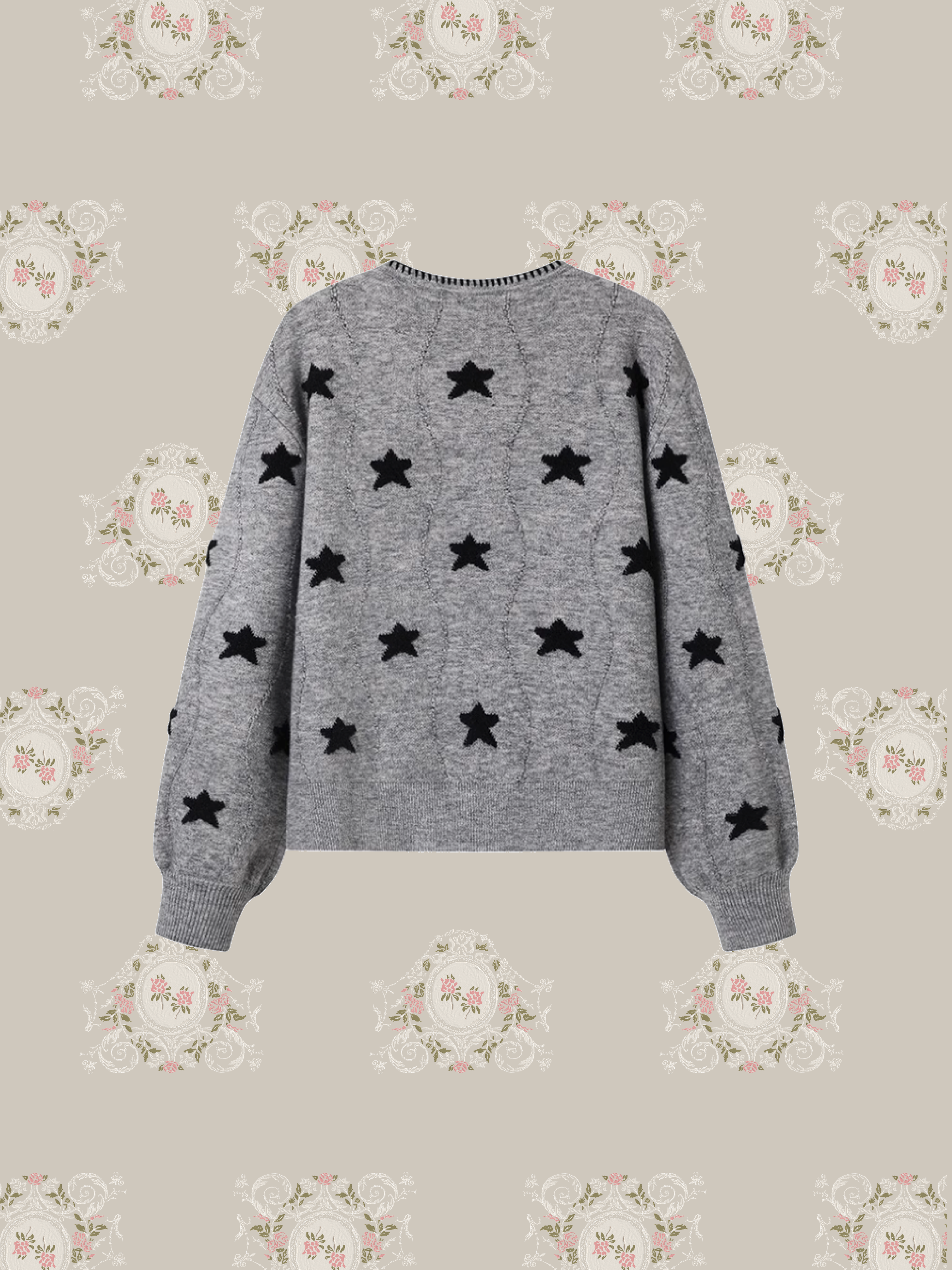 Star Decor Gray Cardigan/スターデコカーディガン