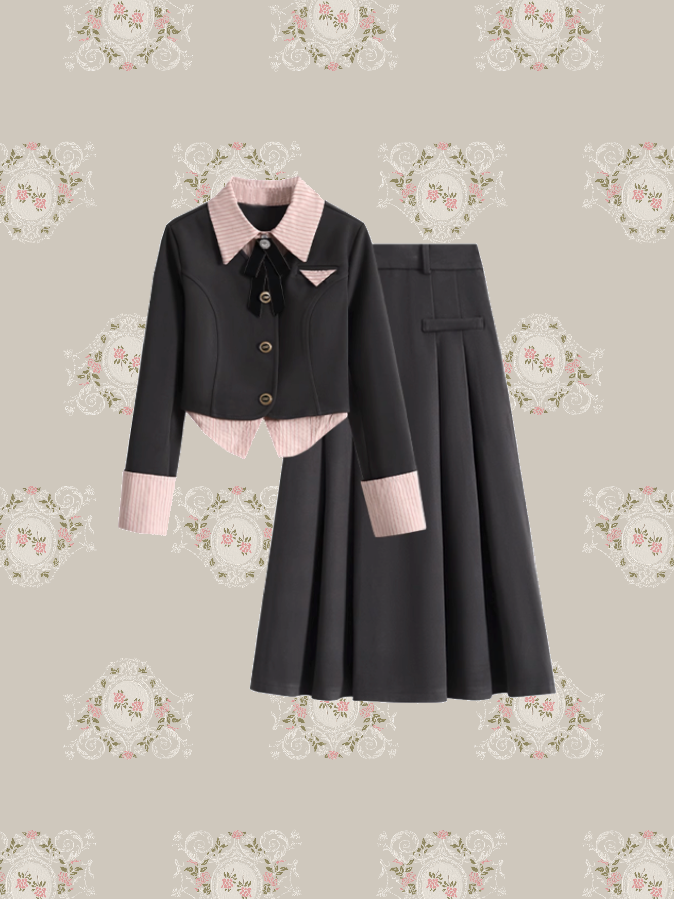 Preppy Pleats Elegant Set up/プレッピープリーツエレガントセットアップ