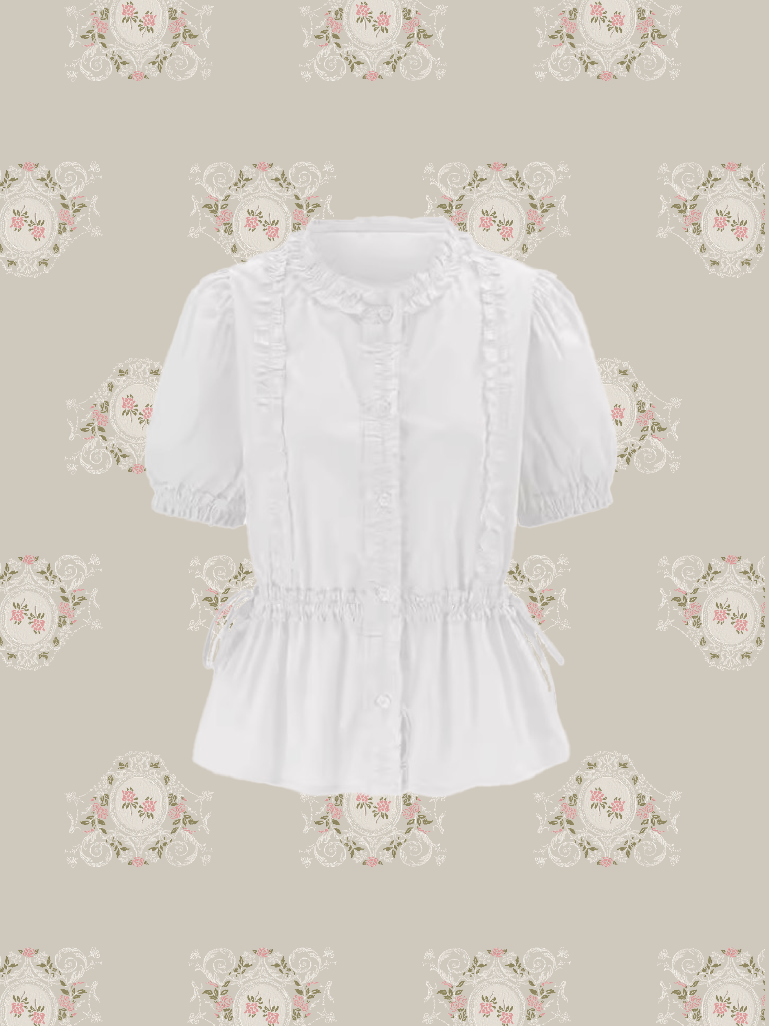 Puff Sleeve Frill Blouse/パフスリーブフリルブラウス