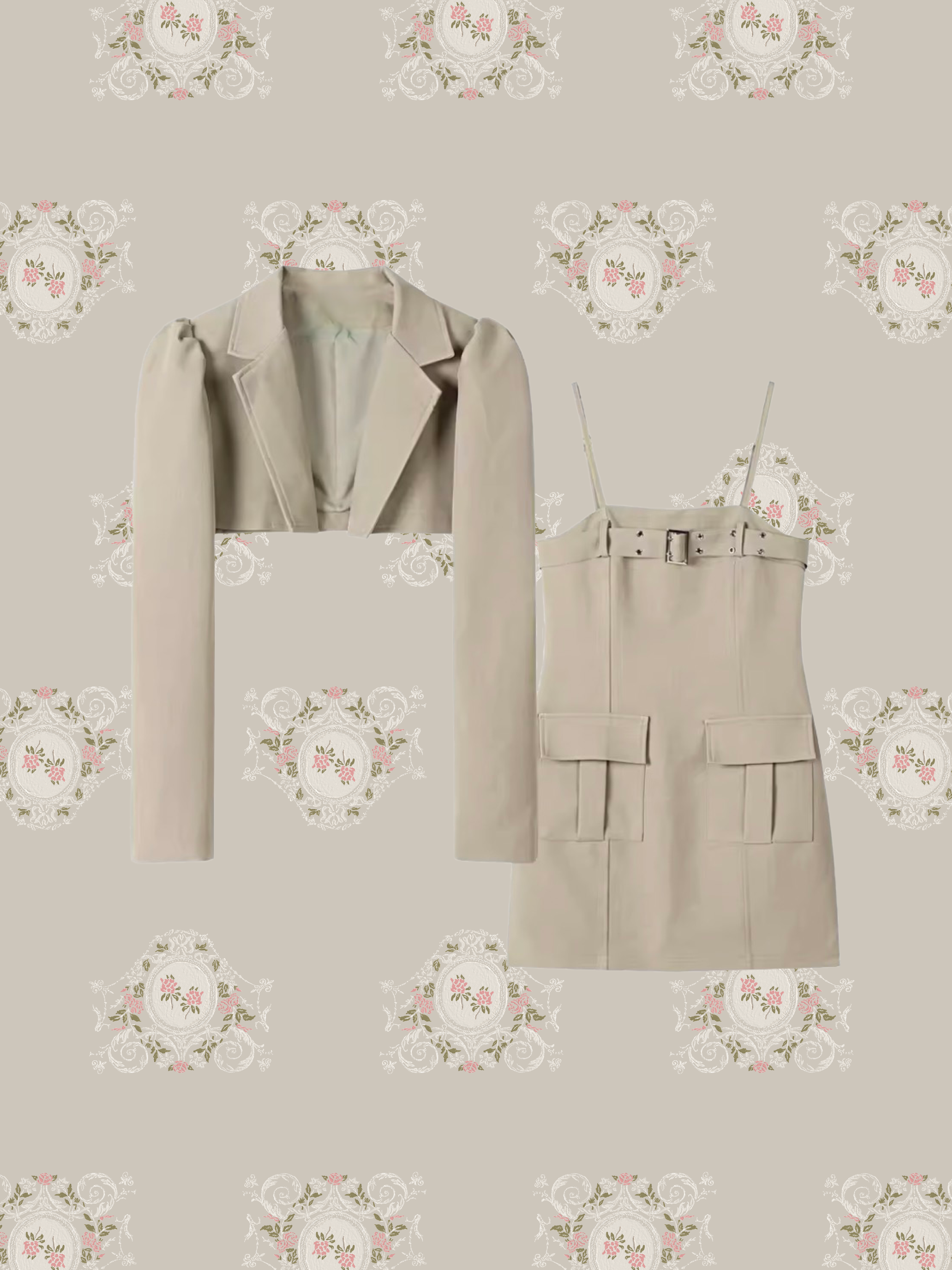 Short jacket with Dress Set