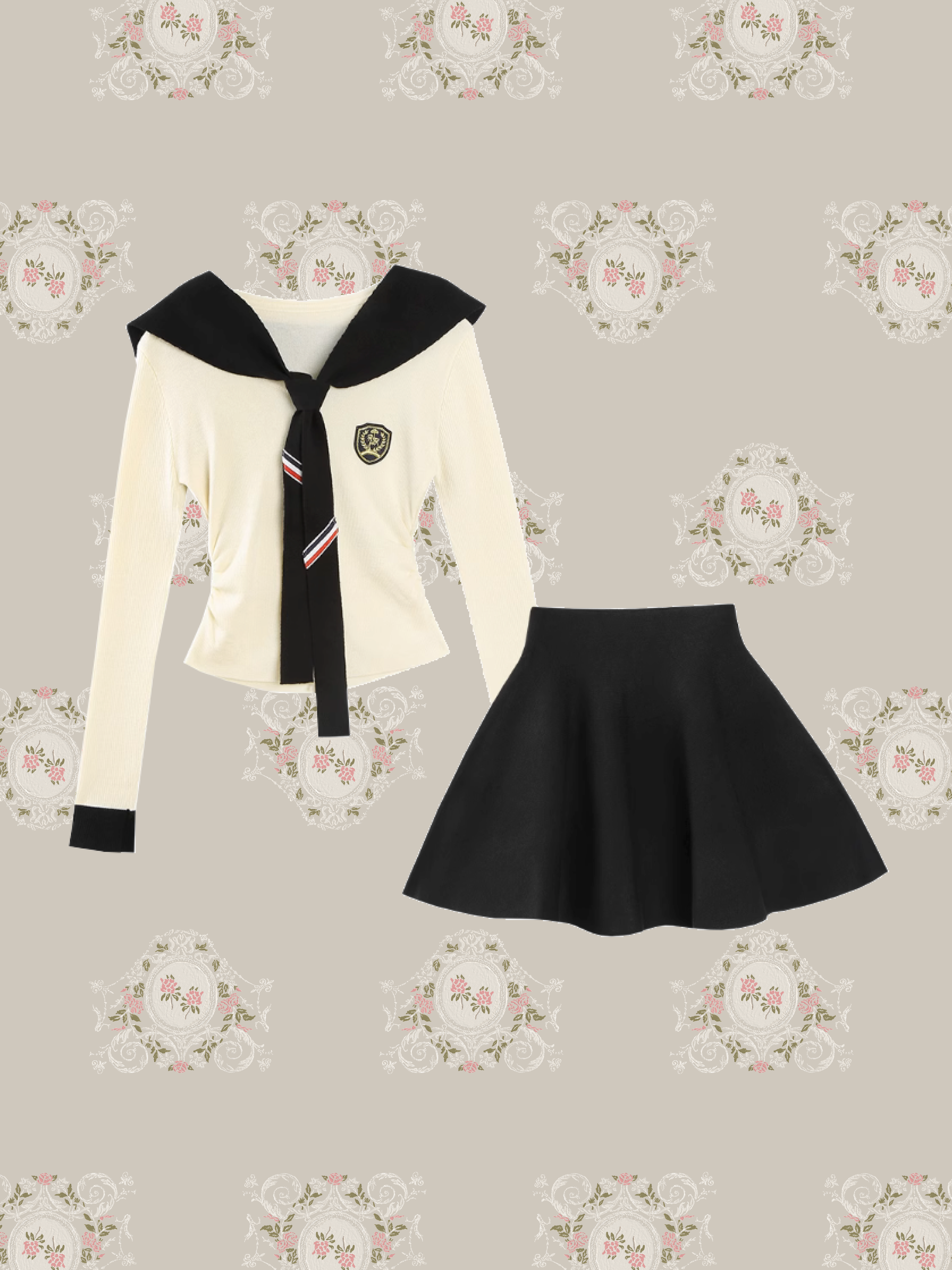 Sailor Collar Knit Set up/セーラーカラーニットセットアップ