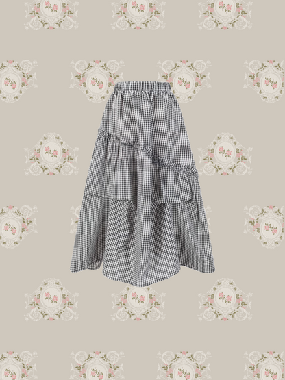 Asymmetry Plaid Frill Skirt/アシンメトリーチェックフリルスカート