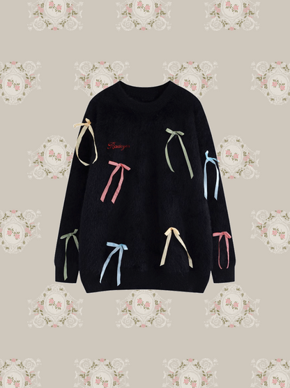 Colorful Ribbon Deco Sweater/カラフルリボンデコセーター