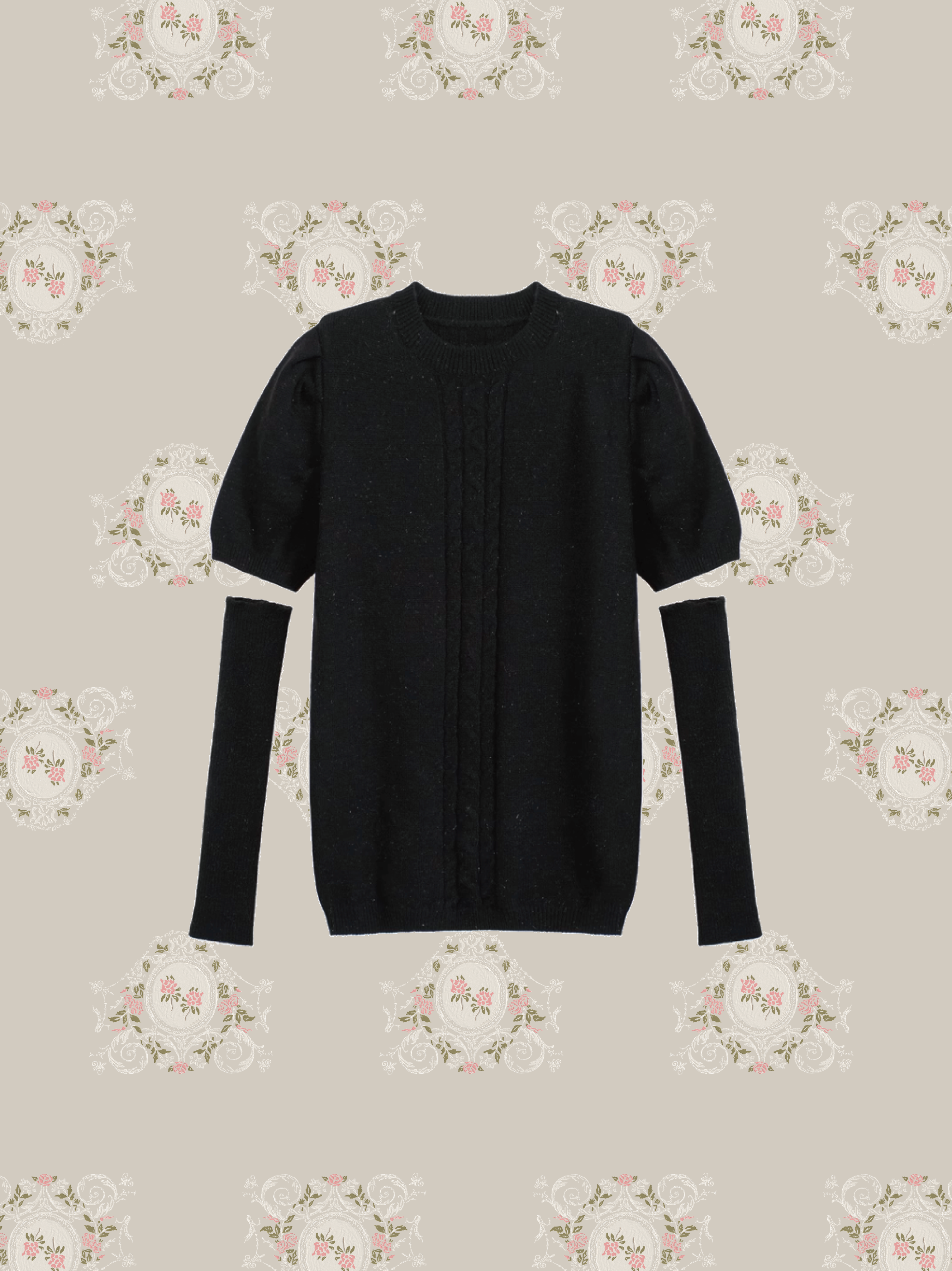 Moveable Sleeve Rib Sweater 