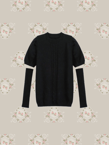 Moveable Sleeve Rib Sweater 