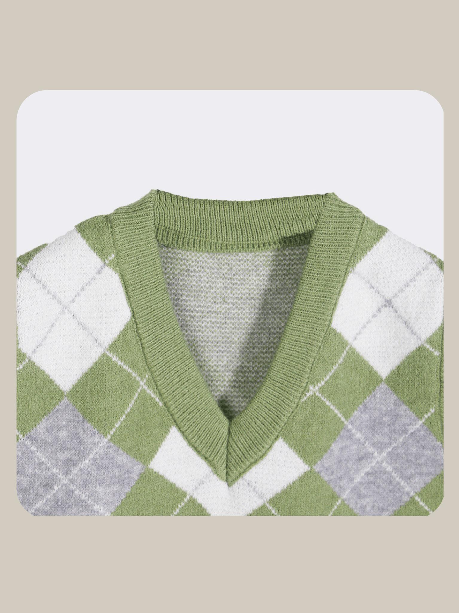 Cheerful Argyle Block Knit Vest