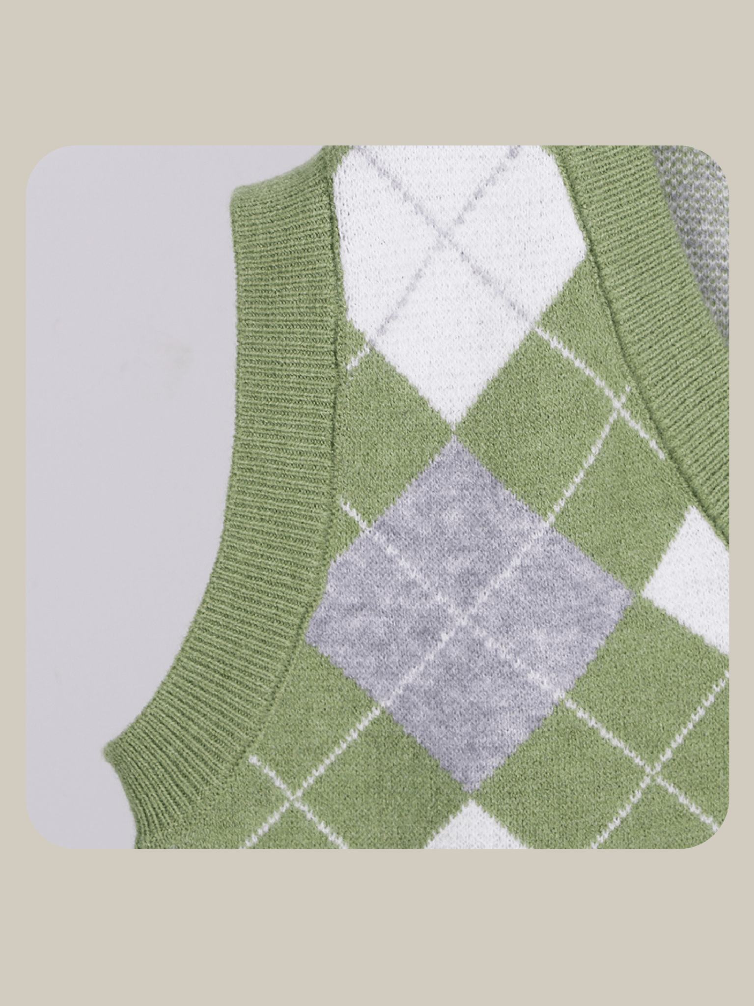 Cheerful Argyle Block Knit Vest