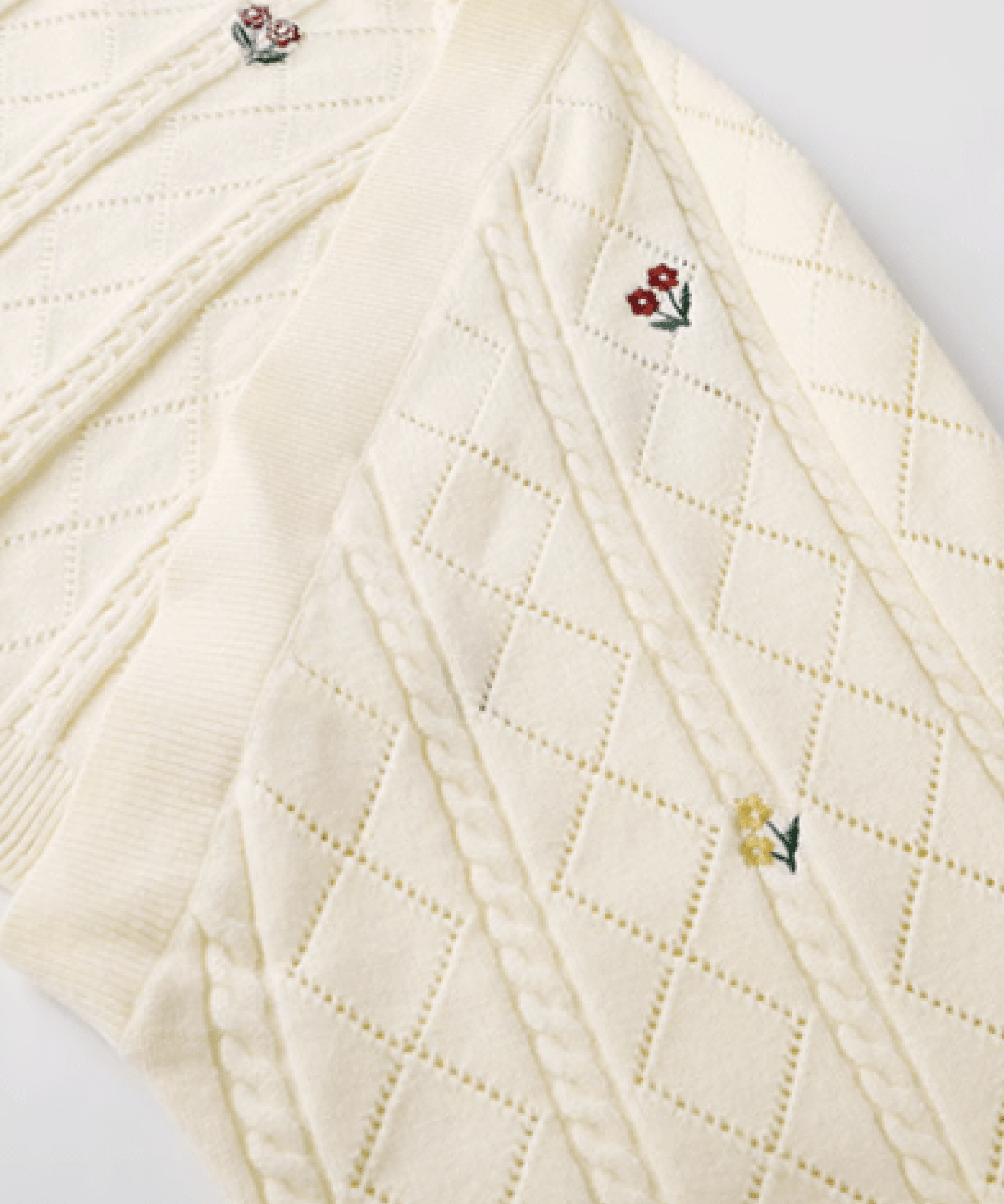 Flower Embroidery Cardigan Set-Up フラワー刺繍カーディガン