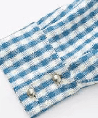 Sky Blue Gingham Shirt - LOVE POMME POMME