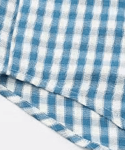 Sky Blue Gingham Shirt - LOVE POMME POMME